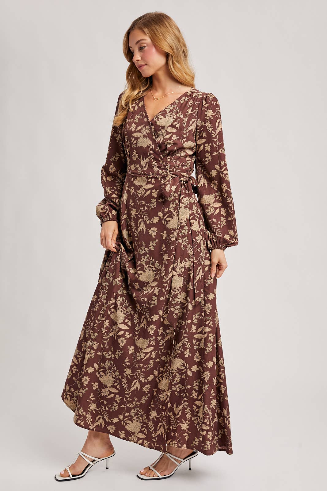 Bluivy - Wholesale Dress - Women's - FLORAL PRINT WRAP MAXI DRESS12