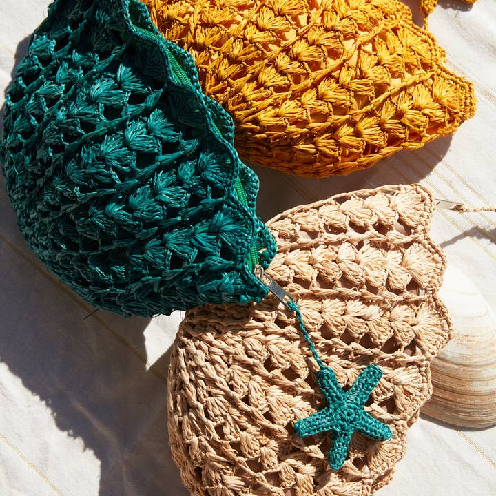 Mar Y Sol - Vendita all'ingrosso Pochette - Donna - Clutch Shelley a ventaglio in rafia lavorata all’uncinetto9