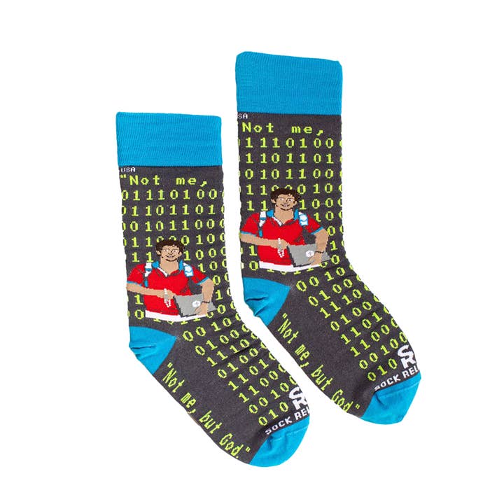 Sock Religious - Wholesale Socks - Unisex - St. Carlo Acutis Coding Adult Socks