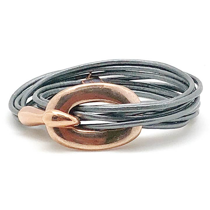 Jogando pulseira de gancho/raposa prateada/ouro rosa por atacado de Diana Kauffman Designs