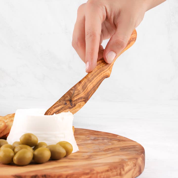 ArtisRaw - Wholesale Kitchen/Utility Knife - Olive Wood Spreader – Handmade Curved Serving Tool