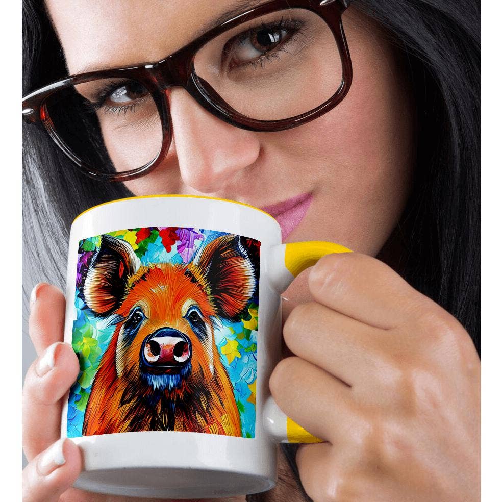 3dRose - Wholesale Coffee Mug - 3dRose, Funny wild boar animal. Cool colorful digital painting gift for you, Mug1