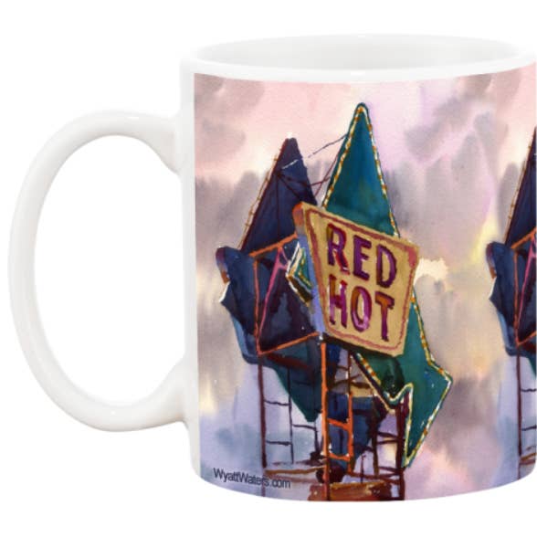 15 oz Mug | Red Hot Truck Stop for wholesale by Wyatt Waters Gallery