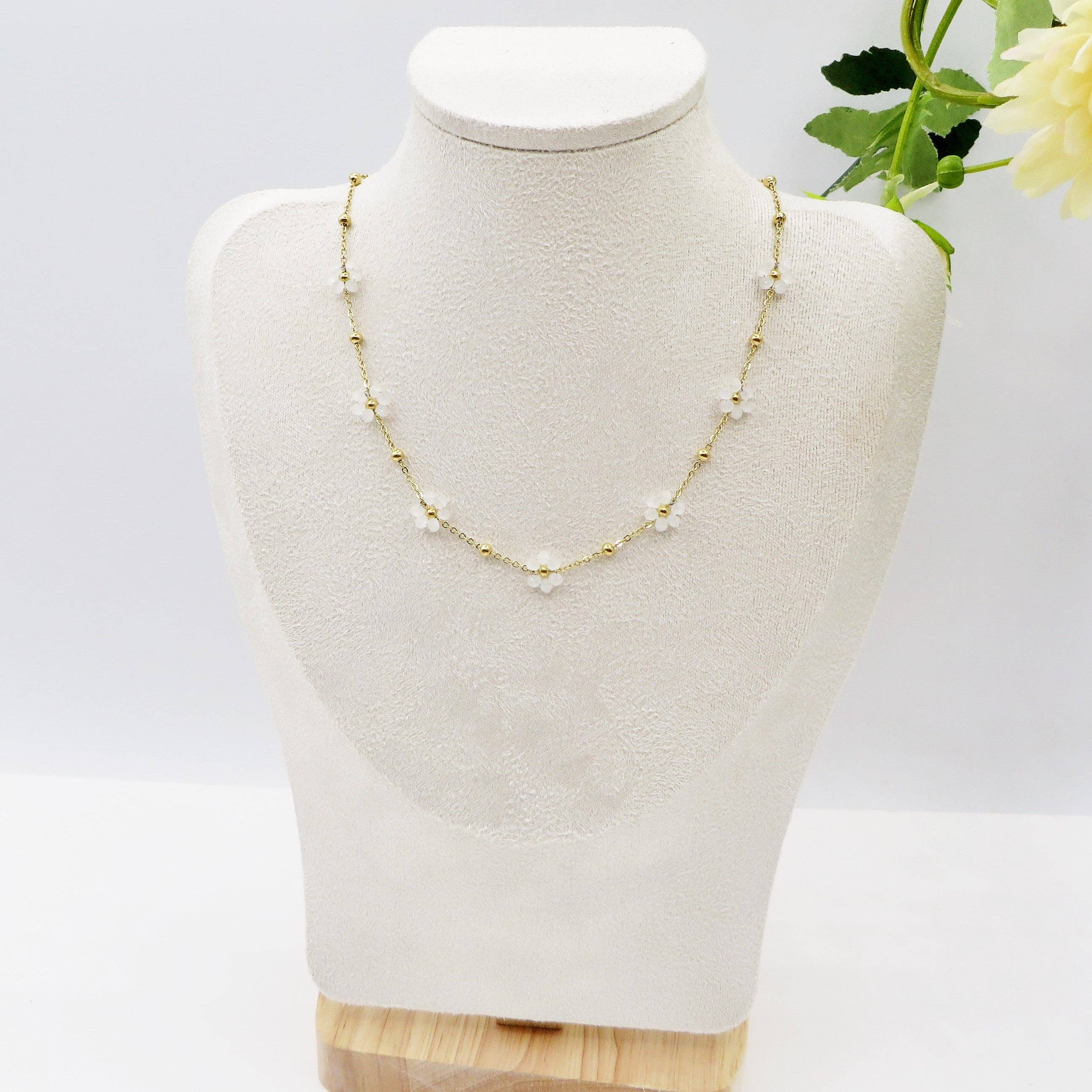 Daemon srls - Wholesale Pendant/Charm Necklace - DAISY ~ ACCIAIO INOSSIDABILE ~ Collana con fiori e cristalli17