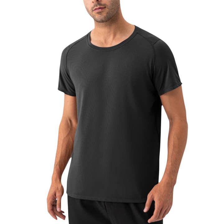 Active by Anna-Kaci - Wholesale Athletic Top - Men's - Men's Short Sleeve Performance T-Shirt with Breathable Mesh7