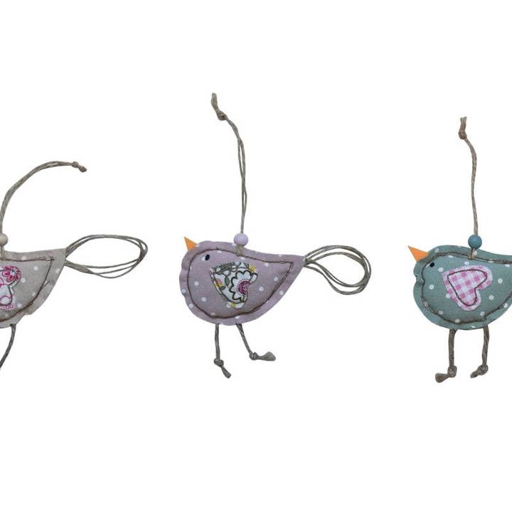 Pájaro textil 12 cm juego de 3 piezas para venta al por mayor de Isabelle Rose