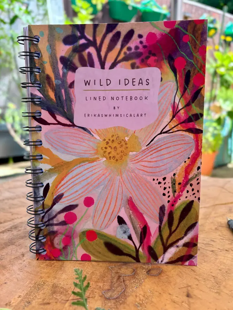 Erika's Whimsical Art – wholesale Notebook – Wild Ideas -A5 Handmade Notebook / Illustrated Journal  8