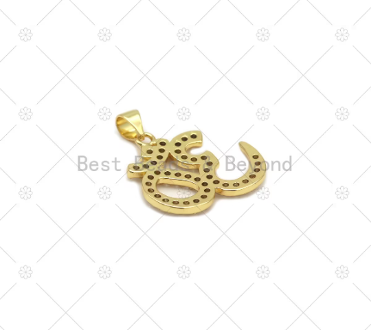 BestBeads&Beyond - Vendita all'ingrosso Ciondolo/pendente - CZ Micro Pave 30 Ciondolo a forma di numero, ciondolo con numero riempito in oro 18 carati, ciondolo per bracciale collana, SKU #LK5541