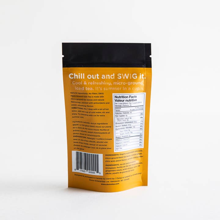 Domo Tea - Wholesale Iced Tea - SWIG Ginger Peach Black Iced Tea (150g)1