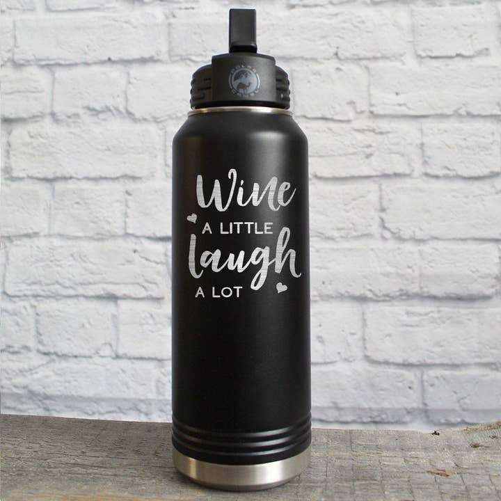 Katie & Company - Wholesale Insulated Mug/Tumbler - Wine A Little Laugh A Lot Mug Wine Tumbler8