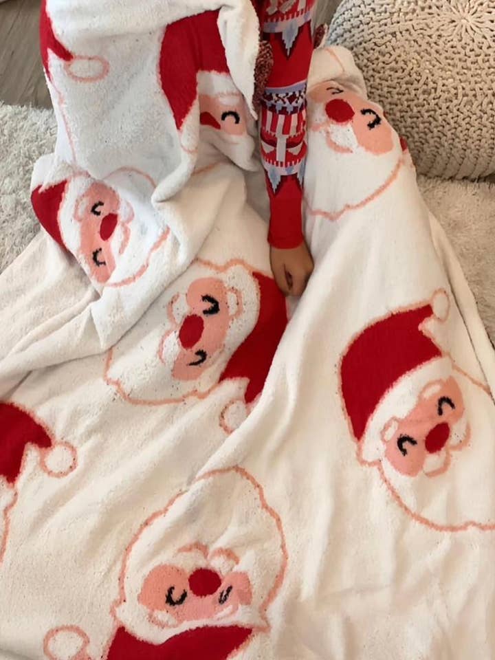 Christmas tree snowflake Santa fleece sofa throw blanket for wholesale by HIDDENBRAND