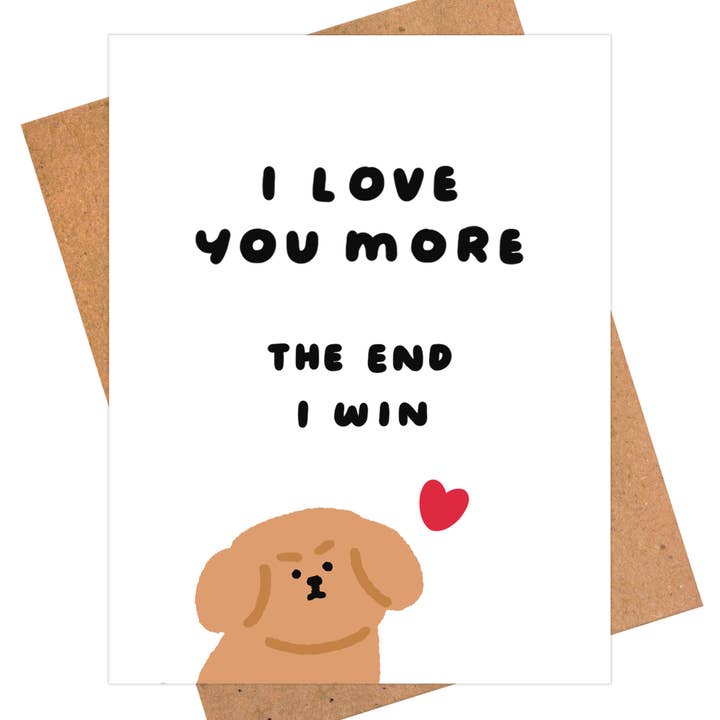 Playful Anniversary Valentine's Card - I Love You More for wholesale by iej studio