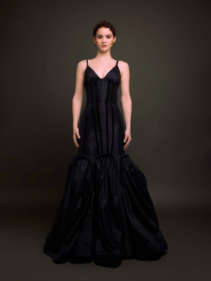 Blessing Silk & Velvet Corset Gown for wholesale by The Folklore