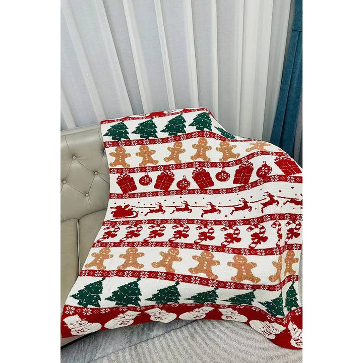 Hana - Wholesale Throw Blanket - X-MAS Holiday Reversible Christmas Throw Blanket
