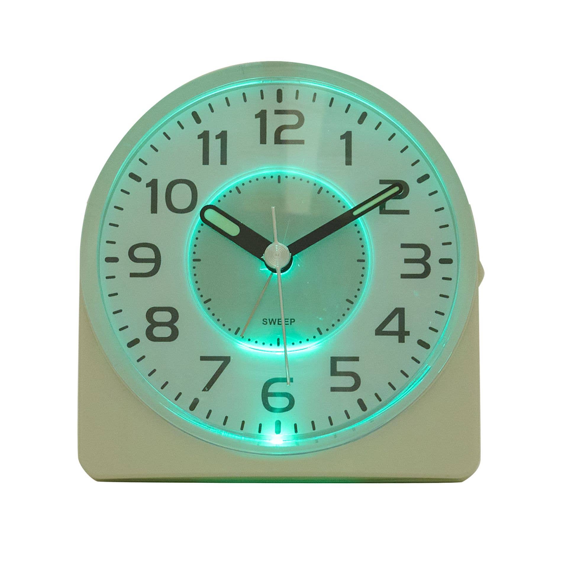WIDDOP and Co. US - Wholesale Alarm Clock - Hometime Silent Sweep Round Face Blinking Light Alarm Clock  - White0
