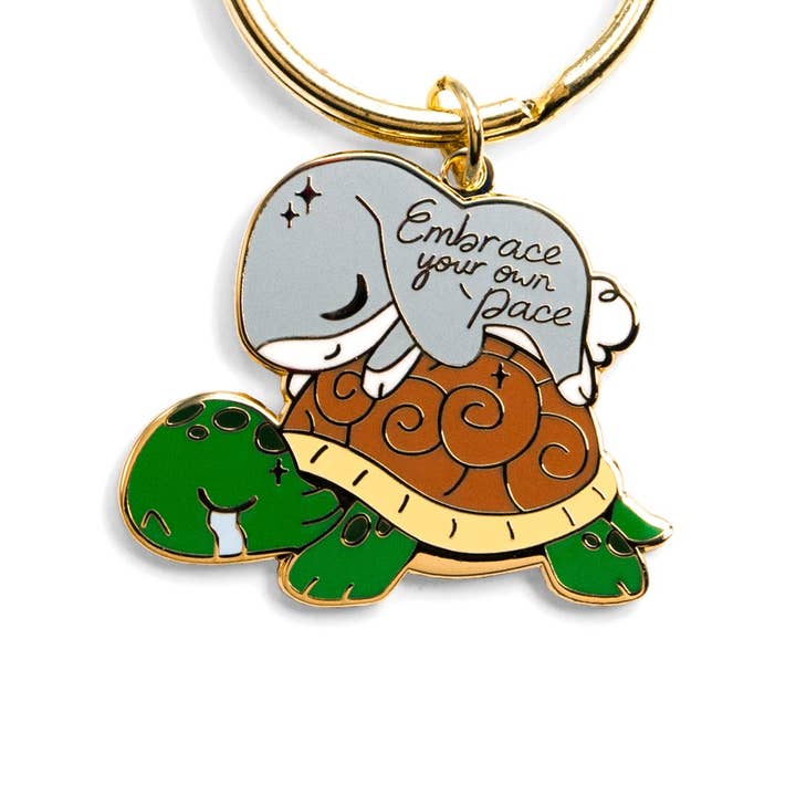 Llavero esmaltado de conejo y tortuga, regalo del día del padre, conejo para venta al por mayor de Flair Fighter