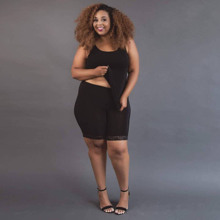 Black Fusion Moisture Wicking Anti Chafing Shortlette Slipshort 9" for wholesale on Faire