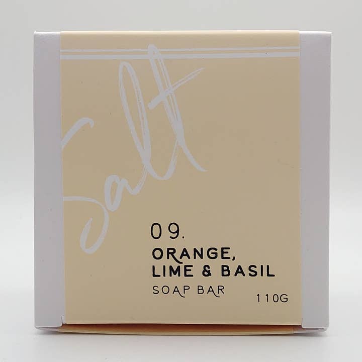 Orange, Lime & Basil Soap Bar for wholesale by Salt Skincare