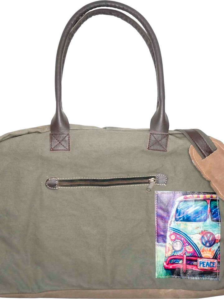 Borsone da tenda militare VW Peacemobile per la vendita all'ingrosso da parte di Vintage Addiction