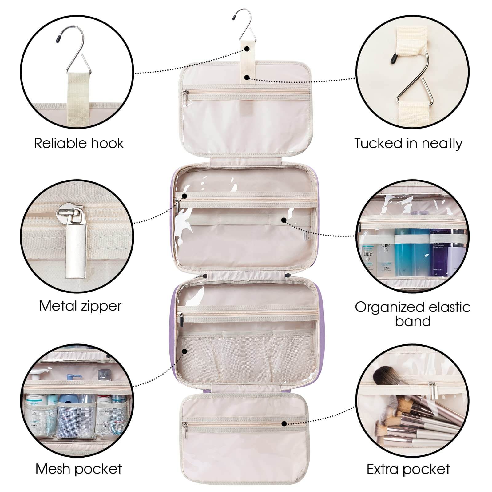 wandf - Wholesale Toiletry Bag - Women's - Large Capacity Waterproof Hanging Toiletry Bag Travel Bag25