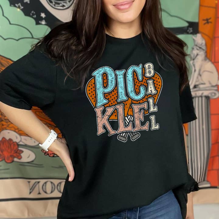 Vivtrek - Wholesale Screen Printed T-Shirt - Women's - Vintage Pickleball Paddles T-shirt, Pickleballer T shirt