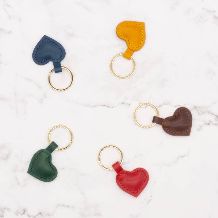 Heart Shaped Leather Key Ring for wholesale by Arbor Trading Post