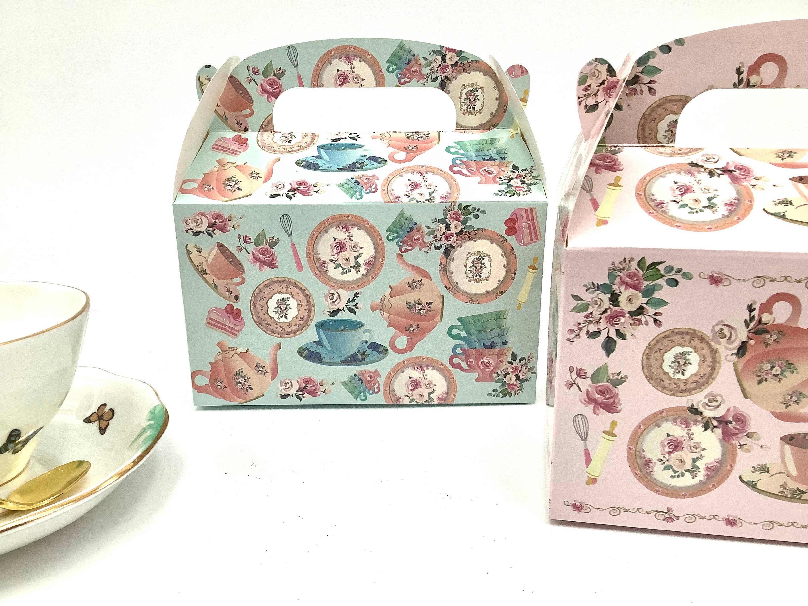 All Little Cute Things - Vente Sachet cadeau/boîte cadeau pour invités - Boîte à emporter Tea House pour gâteaux, desserts et biscuits3