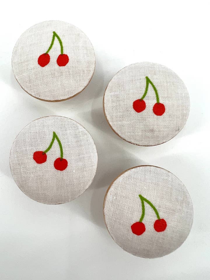 Juego de 4 tiradores de cajón con cerezas para venta al por mayor de Rusty Canvas