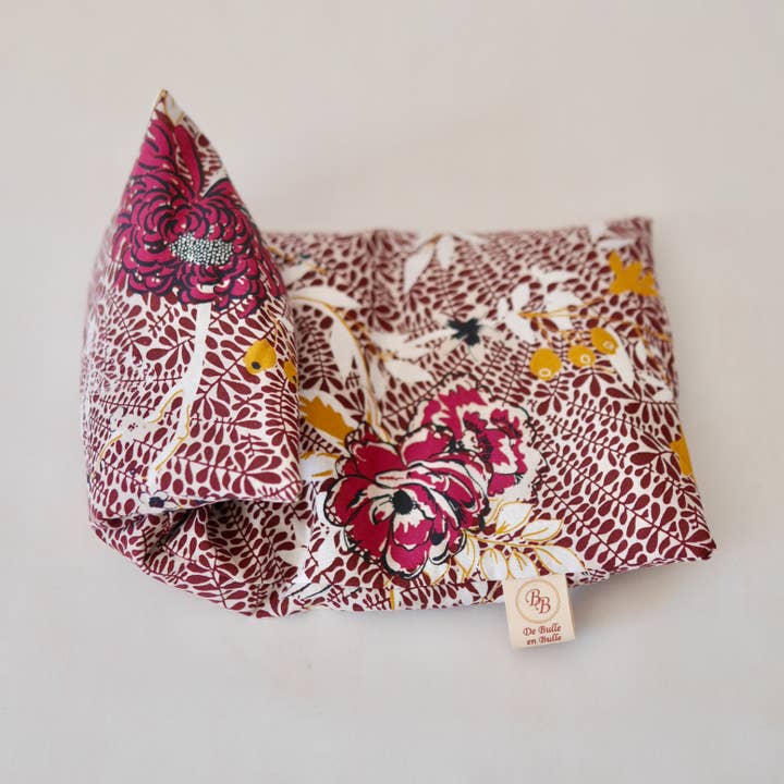 Almohadilla térmica seca, semillas de lino orgánico, Burdeos Peonía para venta al por mayor de De Bulle en Bulle