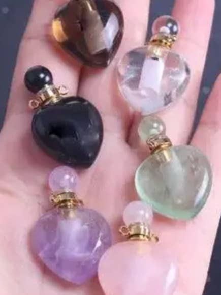 Gemstone- Heart Perfume Bottle Gift Box Necklace for wholesale by HoopLa