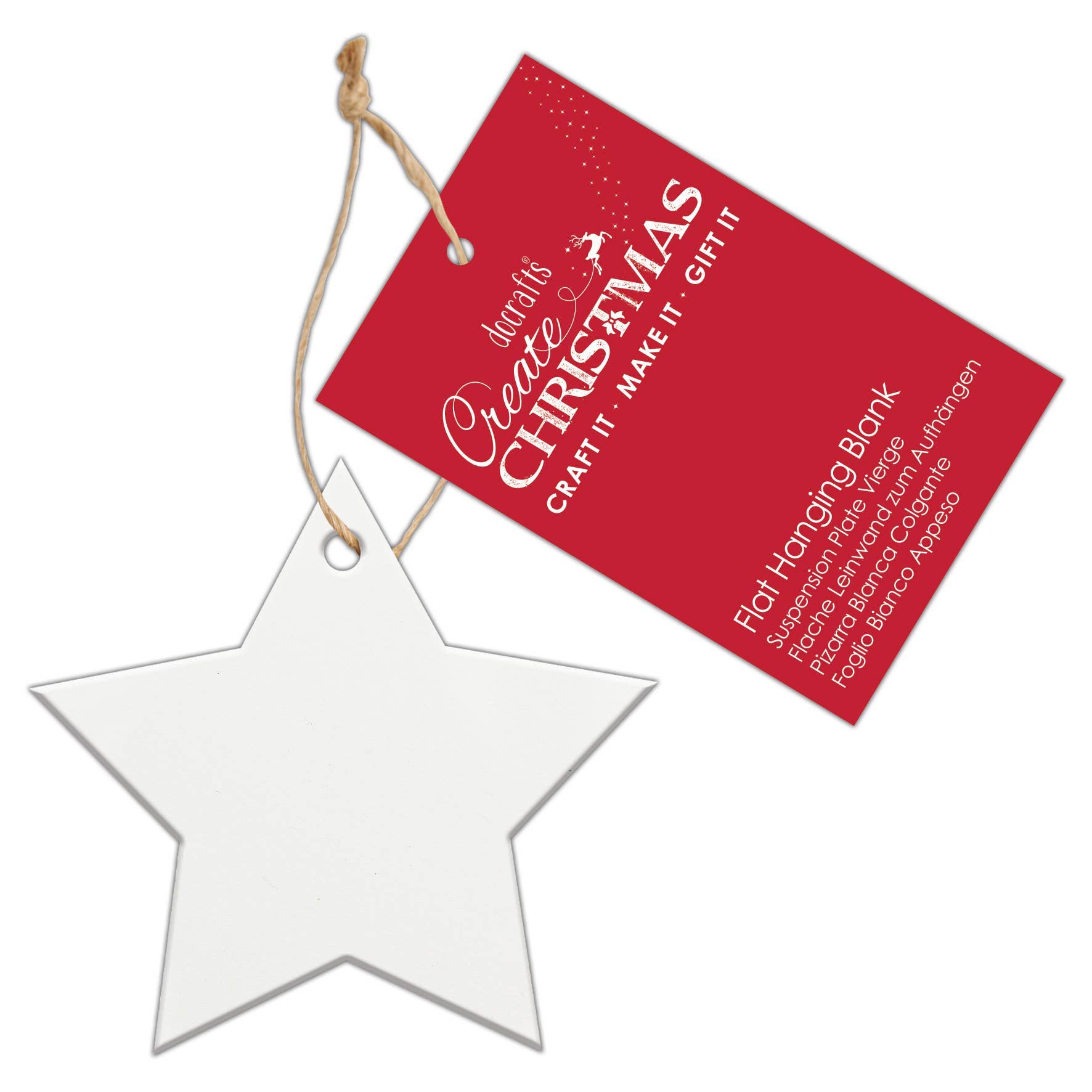 West Design Products UK – wholesale Ornament – Create Christmas Hanging Blank, Frosted Acrylic Star, White0