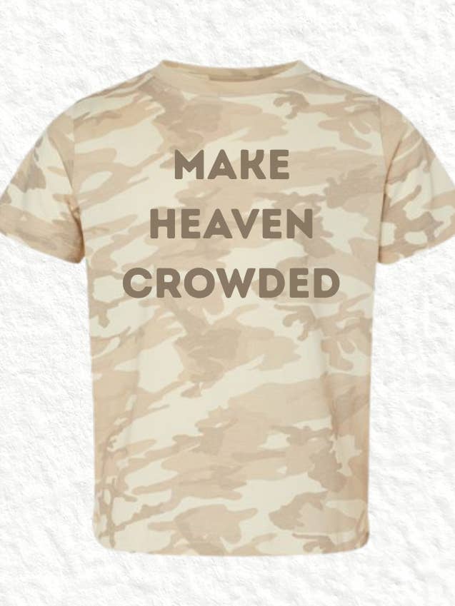 MAKE HEAVEN CROWDED camo kids for wholesale by June+Grey