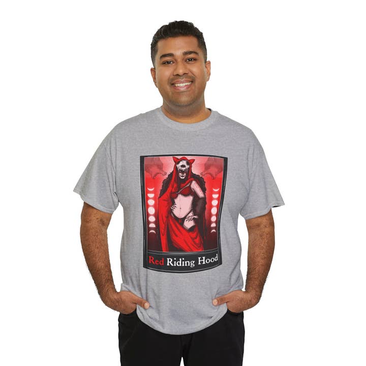 LVB Art - Wholesale T-Shirt (Graphic) - Unisex - Red Riding Hood Tarot (Front & Back Print) Unisex Heavy Cotton Tee36