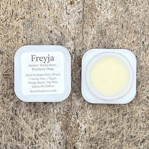 Freyja, Parfum Solide - ambre chaud, fève tonka & myrtille pour la vente par Sweet Anthem