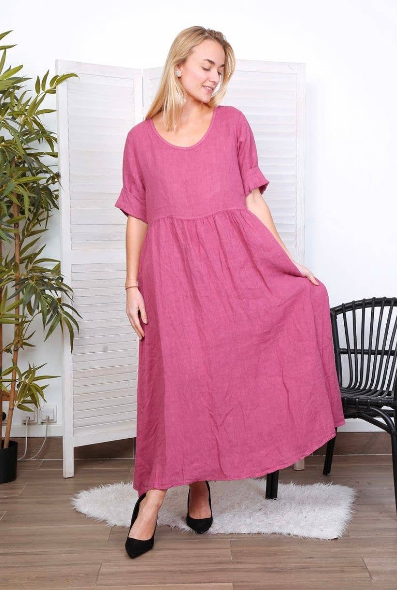 LÉA & LUC - Wholesale Dress - Women's - Long dress in 100% linen REF.714830
