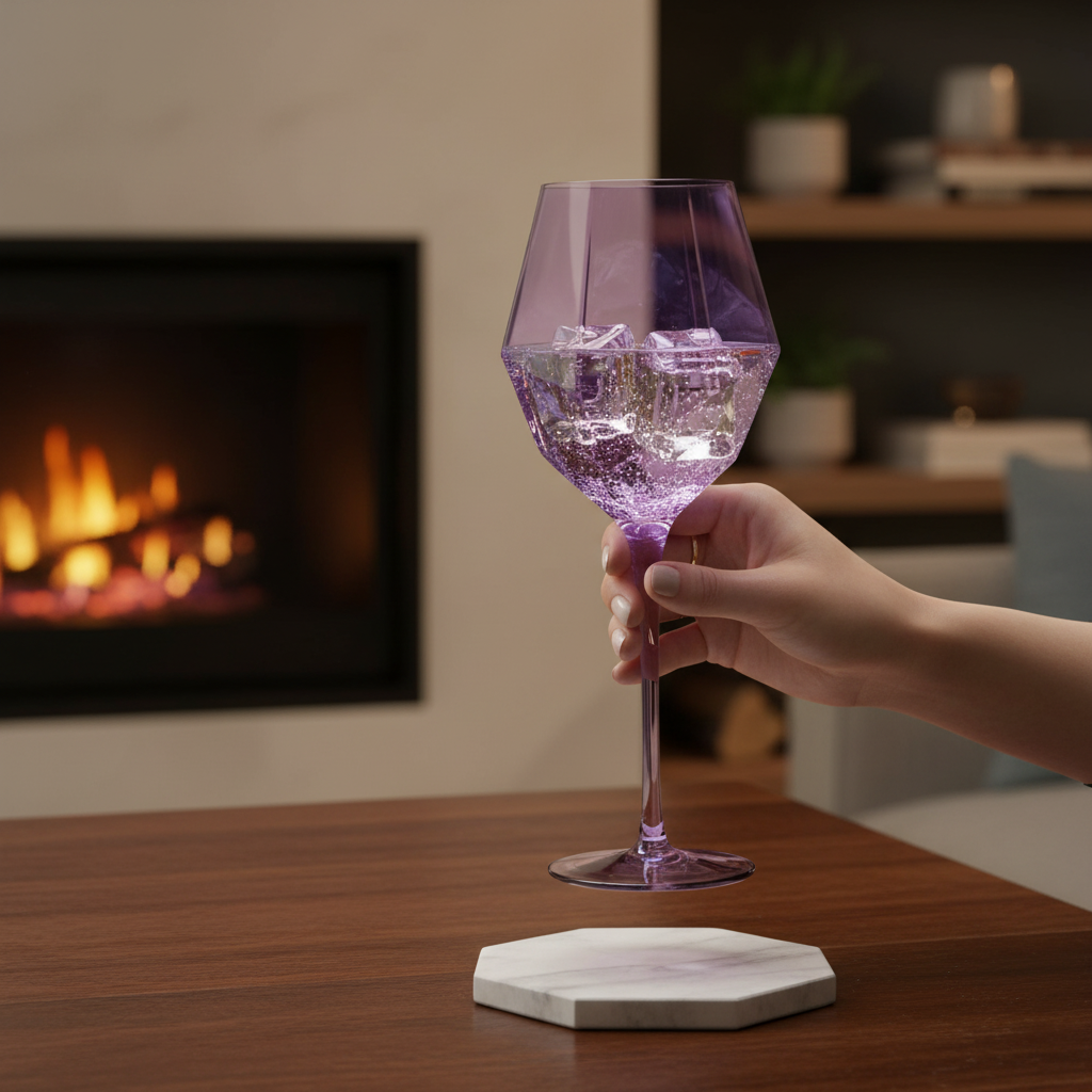 Kadra Kitchenware - Venta al por mayor Copas de vino - Vikko Decor - Copa de vino Sparkle, color morado, 22 onzas1