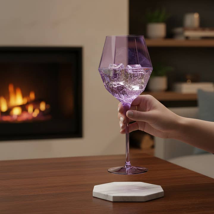 Kadra Kitchenware - Wholesale Wine Glass - Vikko Decor - Sparkle, Purple, Wine Glass, 22 Oz1