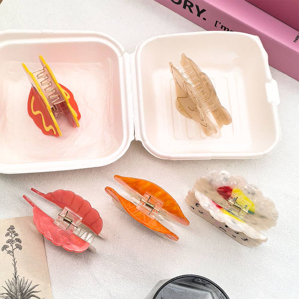 SoapElenGlen - Wholesale Hair Clip - Women's - Fun Sushi Series Hair Clip, Octopus Acetate Claw Clip7