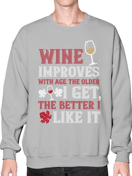 Le vin s'améliore avec l'âge le plus ancien 1737# - vin - Sweatshirt - Col rond pour la vente par tshirt unlimited