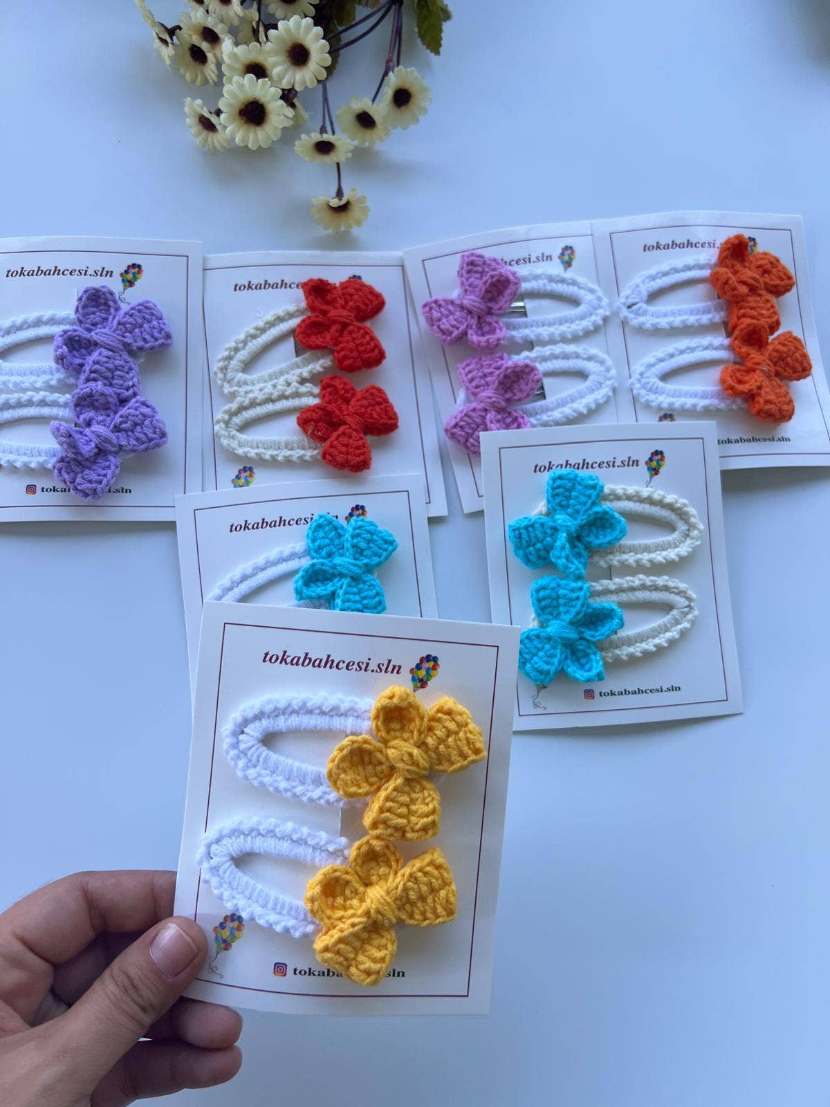 Emel Crochet - Venta al por mayor Conjunto de accesorios para el pelo - Niños - lazo de horquilla de ganchillo amigurumi3