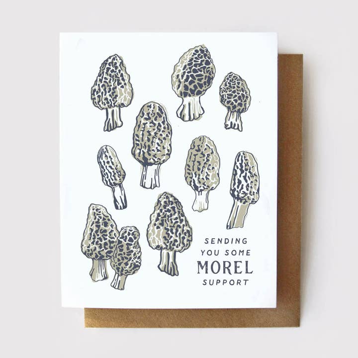 Morel Support - Mushroom Encouragement Card for wholesale by Root & Branch Paper Co.