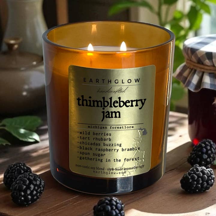 Earthglow - Wholesale Jar/Filled Candle - Thimbleberry Jam | 11 oz Luxury Soy Blend Candle0