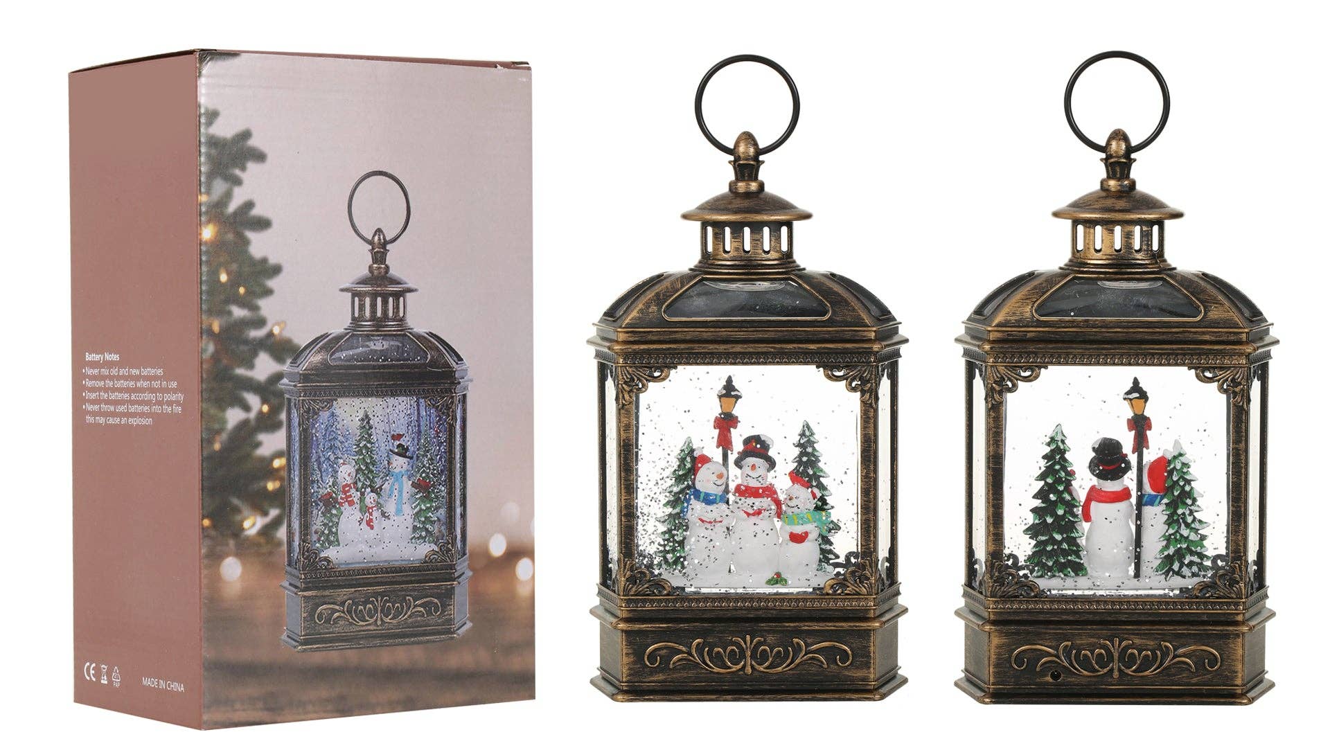 SINT - Wholesale Snow Globe - SINT Christmas Vintage Snow Globe Lantern3