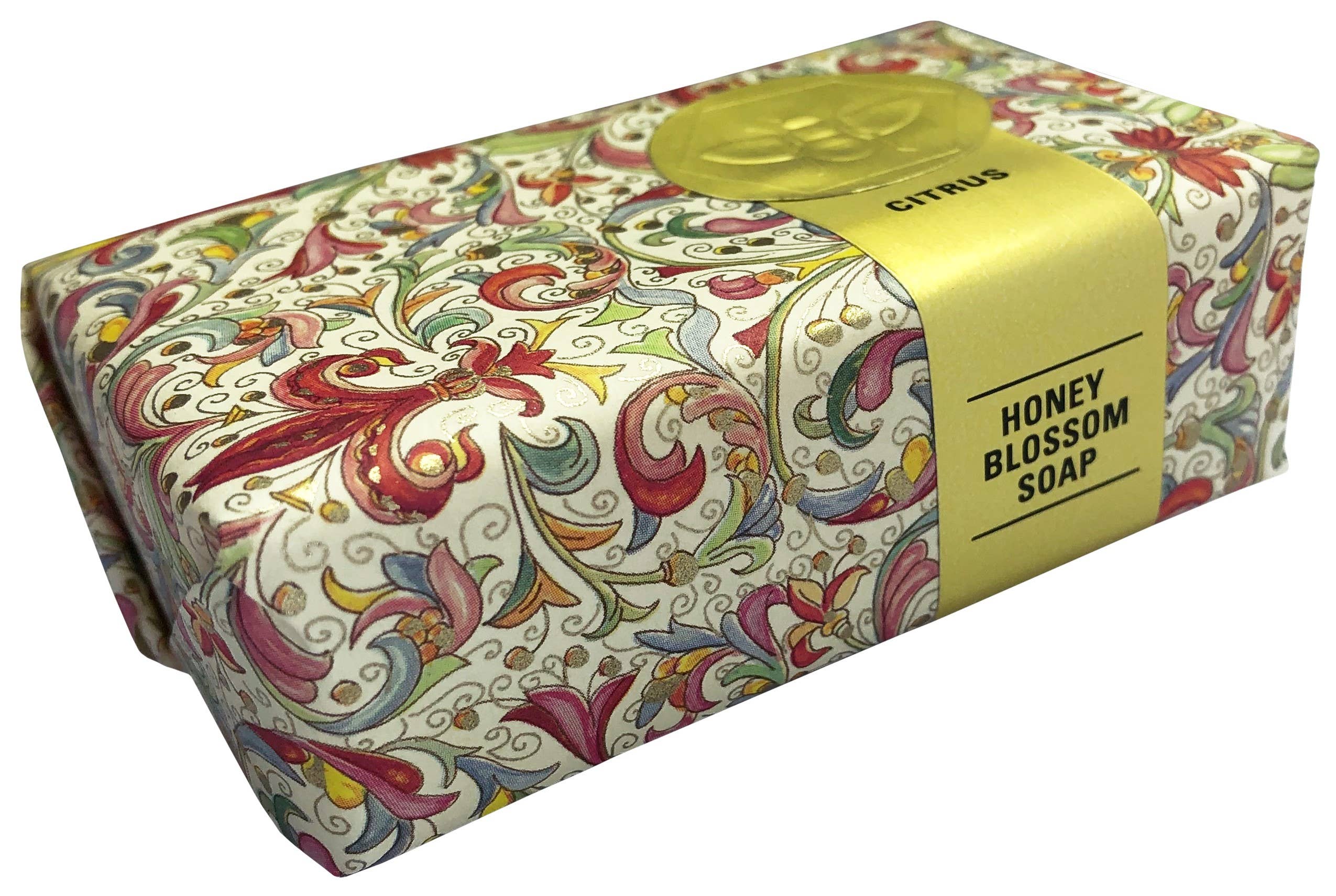 Honey House Naturals - Wholesale Bar Soap - Florentine Paper Wrapped Soap Display - 18ct16