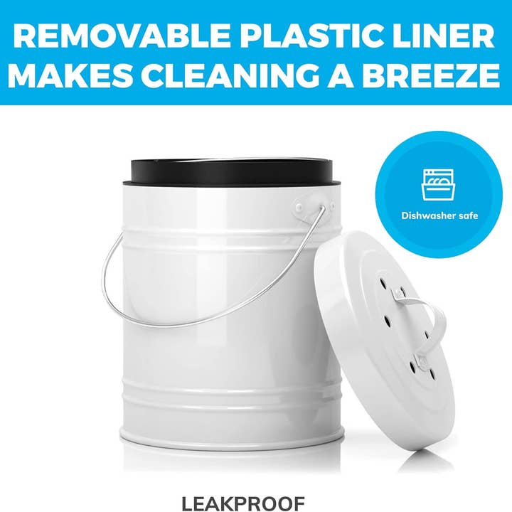 Cooler Kitchen - Wholesale Kitchen Tool/Gadget - Cooler Kitchen 3-Liter Kitchen Compost Bin w/ EZ-No Lock Lid9