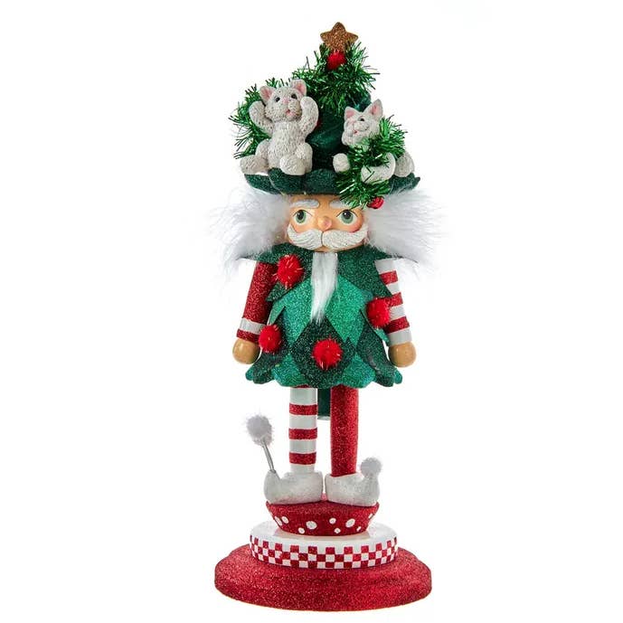 14“ Hollywood Nutcrackers™ Cats In Tree Hat Nutcracker for wholesale by Kurt S. Adler, Inc.
