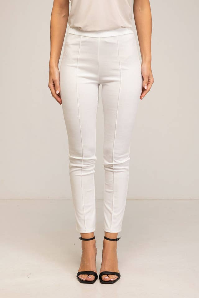 Julie d orleac - Wholesale Pants - Women's - White straight-leg neocrepe pants1