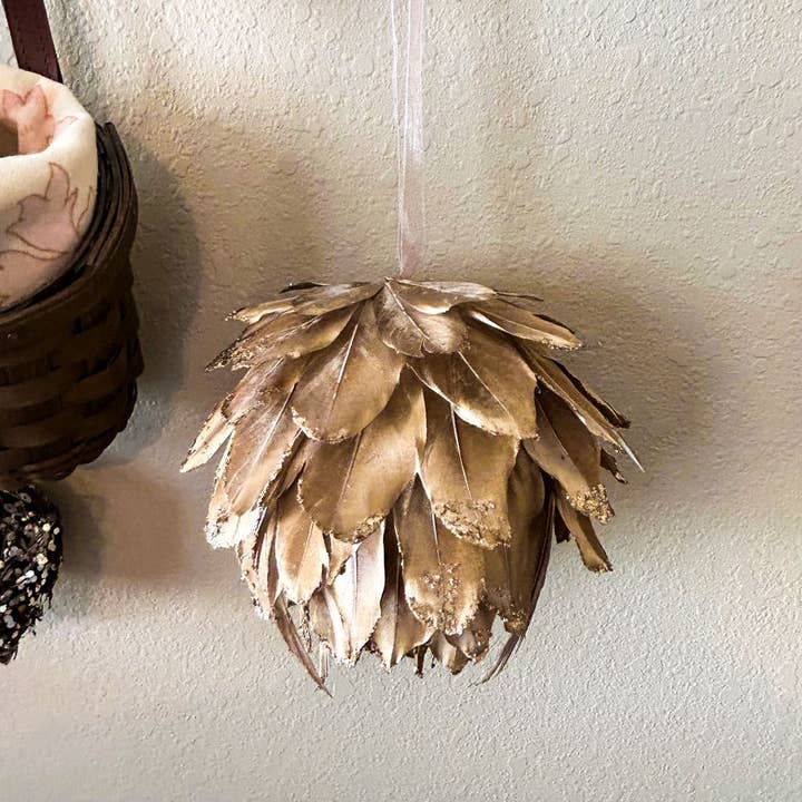 Ornamento de Natal Dourado Metálico por atacado de Zucker Feather Products