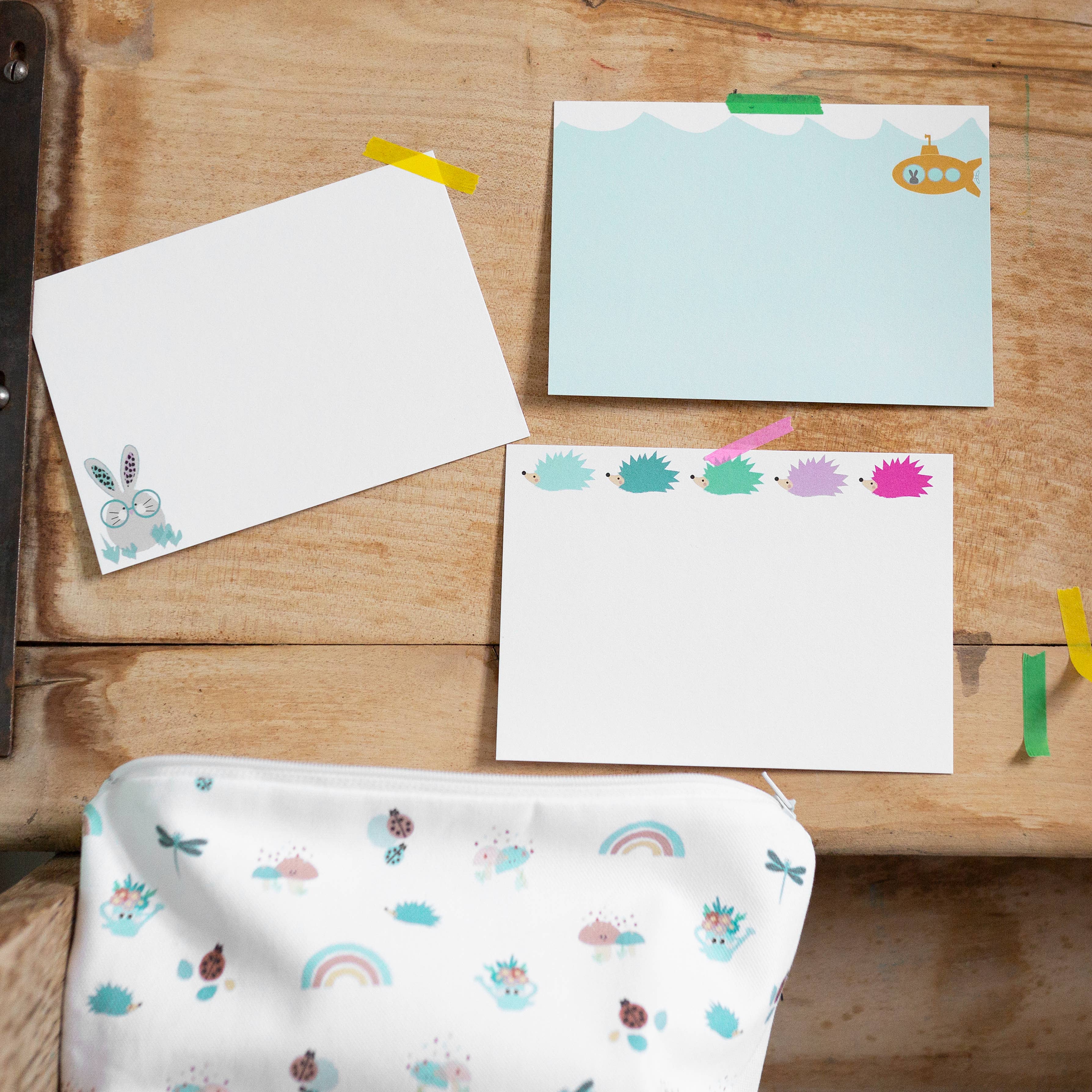 Ta doodle dah Stationery – wholesale Stationery/notecard set – 10 Hedgehog Notecards, Kids Stationery Set, Writing Set3