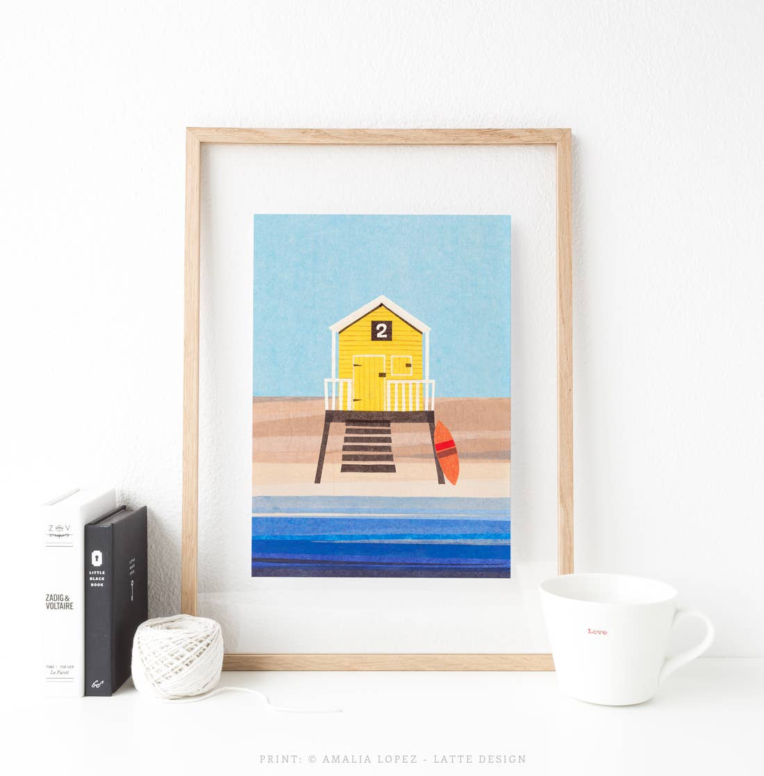 Latte Design - Wholesale Art Print - Beach house print. Coastal print3